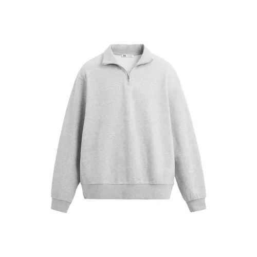 ZARA Зебра с принтом Серый Мужской Свитшот