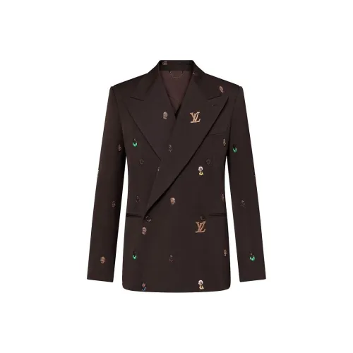 LOUIS VUITTON SS24 Бизнес Костюм Пальто Мужской Коричневый