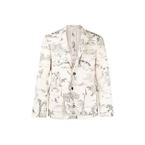 THOM BROWNE Бежевый Мужской Бизнес-костюм