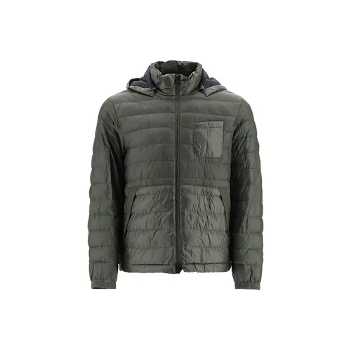 Zzegna Однотонный С капюшоном Пуховик Мужской Яшма