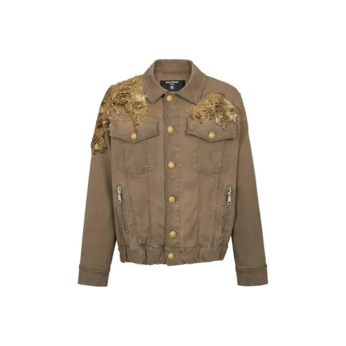 BALMAIN FW22 Denim Jacket Men's Khaki