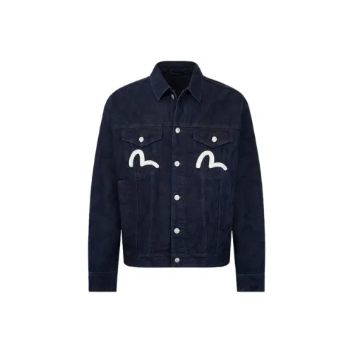 EVISU Джинсовый синий Мужской Джинсовые куртки