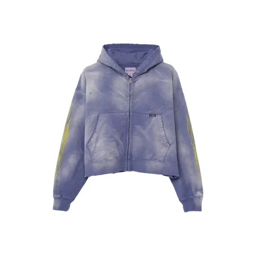 Maison Mihara Yasuhiro ZIP UP Отбеленный Толстовка Куртки Пальто Мужской Фиолетовый