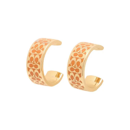 COACH Латунь Эмаль Серьги Женские Золото