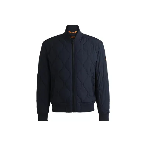 Hugo Boss Водонепроницаемый Пуховик с лоскутным шитьем и чесночным отпугивающим эффектом Мужской Темно-синий