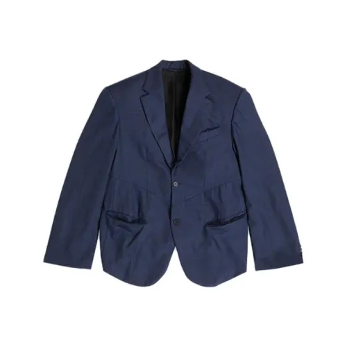 Balenciaga Бизнес Костюм Пальто Свободный крой Унисекс Темно-синий