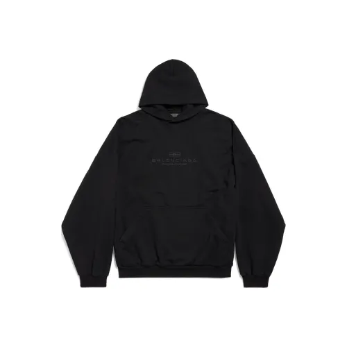 Balenciaga SS25 Свитшот Свободного кроя Мужской Черный