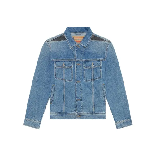 DIESEL Blue Men's Denim Jackets DIESEL Синий Мужской Джинсовые Куртки