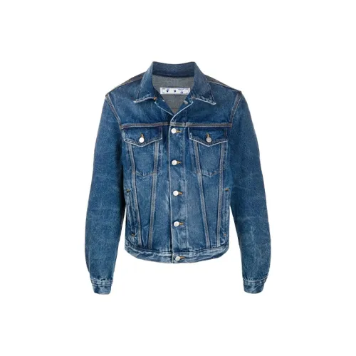 Off Белый FW20 Темно-синий Мужские Джинсовые Куртки