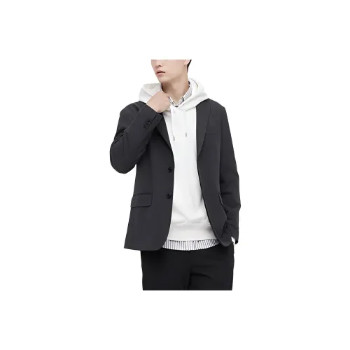 UNIQLO Темно-серый Мужской Деловой костюм