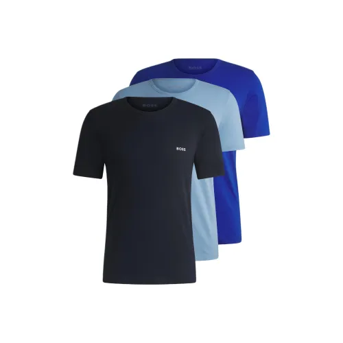 Hugo Boss T-Рубашка Мужская 3 упаковки Серый + Темно-синий + Светло-синий
