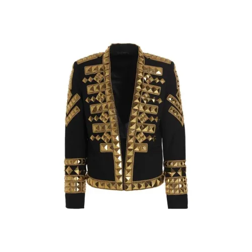 BALMAIN SS22 Бизнес-костюм Пальто Мужской Черный