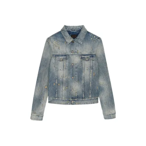 SAINT LAURENT Синий Мужской Джинсовые Куртки