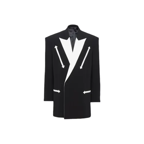 BALMAIN SS24 Бизнес Костюм Пальто Мужской Черный