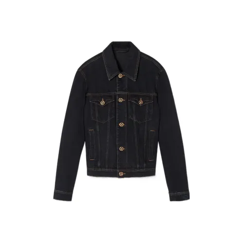 VERSACE Мужские черные джинсовые куртки