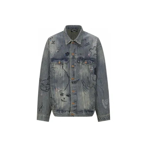 Balenciaga Denim Jacket Loose Fit Men's Blue