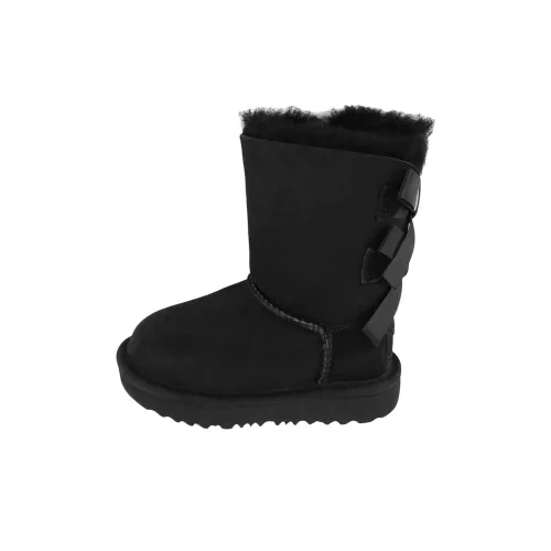 UGG Mini Bailey Bow II противоскользящие амортизирующие высокие детские ботинки черного цвета