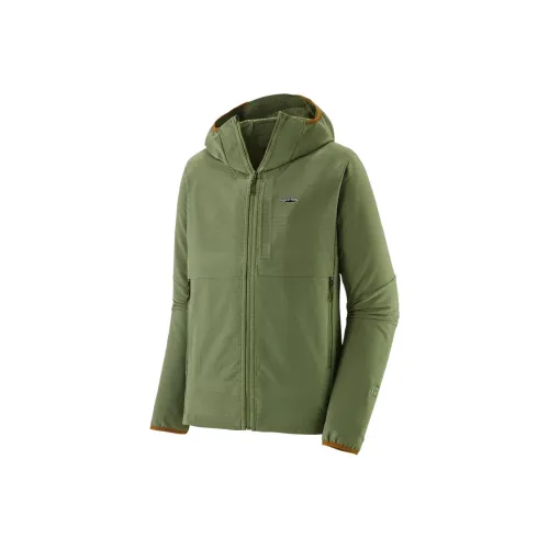 Patagonia R1 Tech Лицо Fitzroy Trout Куртки и Пальто Мужской Зеленый