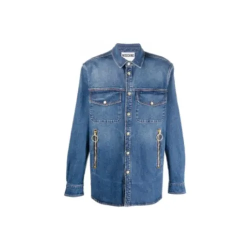 MOSCHINO Blue Men's Denim Jackets MOSCHINO Синий Мужские Джинсовые Куртки