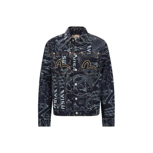 EVISU Джинсовый синий Мужской Джинсовые куртки