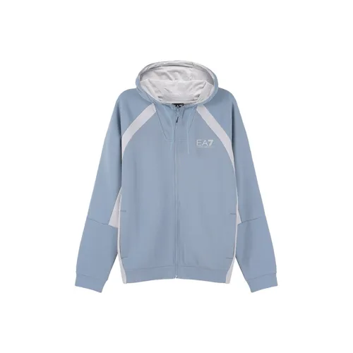 EMPORIO ARMANI EA7 SS23 Куртки и Пальто Мужской Светло-Синий