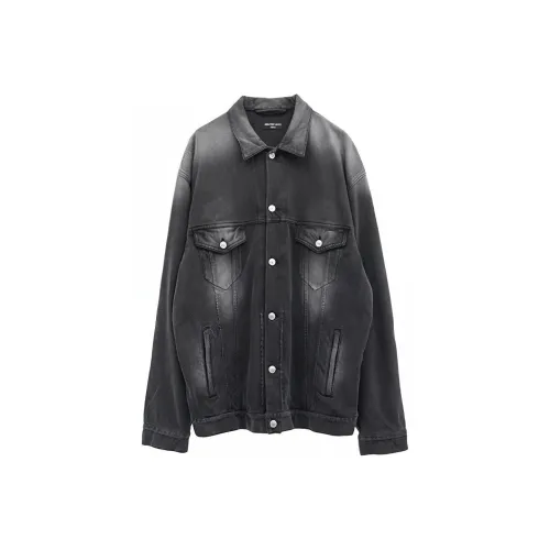 Balenciaga Denim Jacket Loose Fit Men's Black
