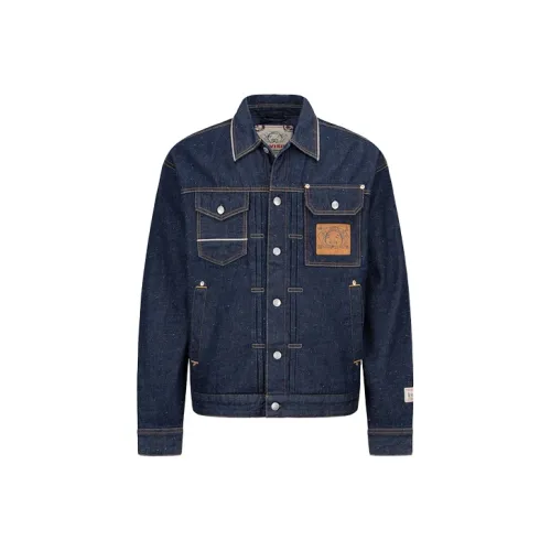 EVISU Джинсовый синий Мужской Джинсовые куртки