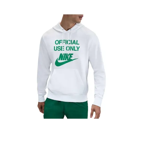 nike Club SS25 Свитшот Мужской Белый Белый Стадионный Зеленый Цвет