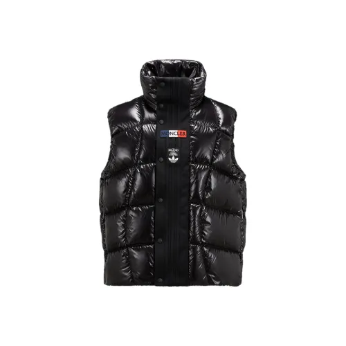 MONCLER GENIUS Moncler x adidas Originals Co Фирменный черный унисекс пуховый жилет