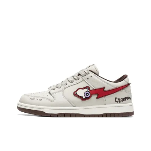 SNOOPY S.Dunk Повседневный Низкий Топ Бежевый Кофейный Унисекс