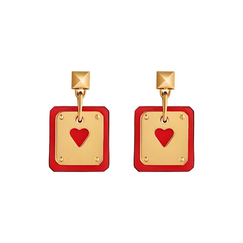 Hermes Серьги Красный/Золотой Женские