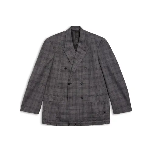 Balenciaga FW23 Бизнес-костюм Пальто Свободный крой Унисекс Серый