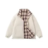 Абрикос и синий клетчатый