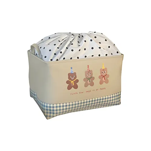 ALOENEY Холст Хранение Коробка Унисекс Синяя Клетка