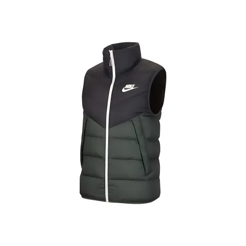 Nike Черный Зеленый Многоцветный Мужской Пуховик