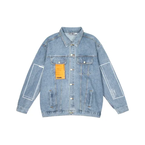 ORIGINAL X YOUTH x Оригинальный Отложной воротник Свободный крой Прямой крой Длинный рукав Деним Куртка Унисекс Деним