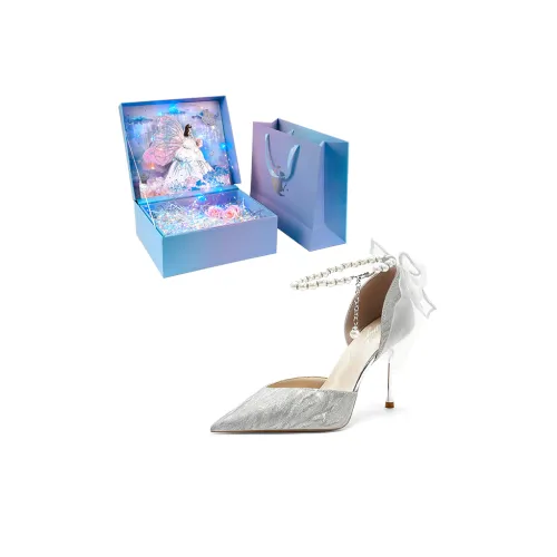 WUGUNIANG Узкий каблук Высокие каблуки Женские Серебряные