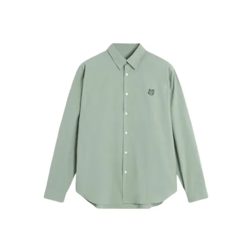 Maison Kitsune Мужские рубашки медного зеленого цвета