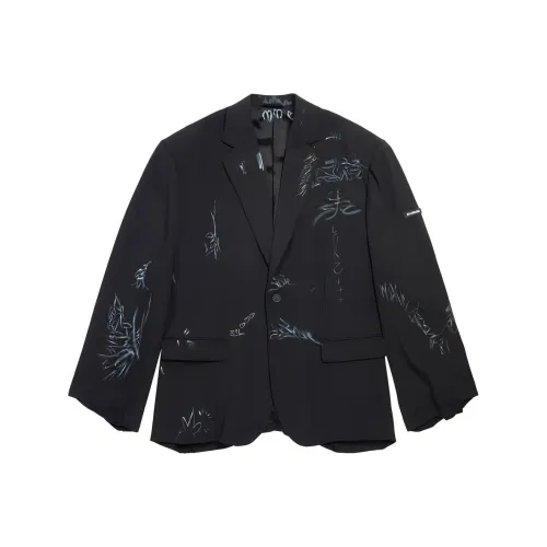 Balenciaga SS23 Бизнес Костюм Пальто Свободный крой Унисекс Черный