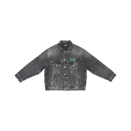 Balenciaga 520 SS22 Denim Jacket Unisex Black Gray Баленсиага 520 SS22 Деним Куртка Унисекс Черный Серый