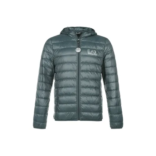 EMPORIO ARMANI EA7 Down Jacket Men's Gray Green