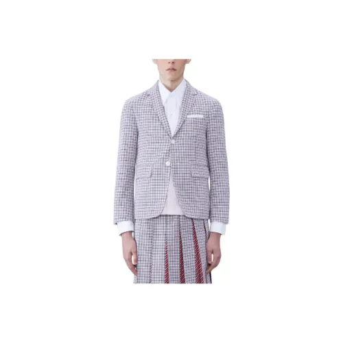 THOM BROWNE· Check Хлопок Crepe CLASSIC SPORT Пальто Бизнес Костюм Мужской Фиолетовый