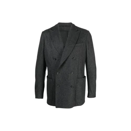 Canali Бизнес-костюм пальто мужской угольно-серый