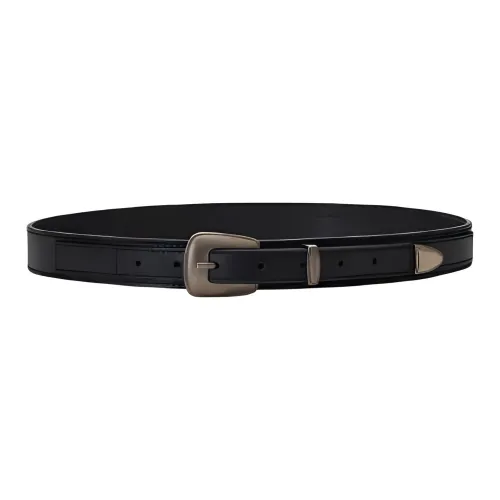 Lemaire Коровья кожа Цинковый сплав Металл Кожаные ремни Мужской Черный Ширина 3 см