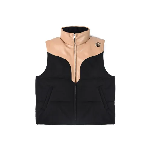 WOOKONG Жилет Мужской Черный Пэчворк