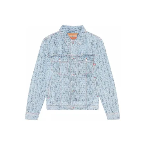 DIESEL Blue Men's Denim Jackets DIESEL Синий Мужской Джинсовые Куртки