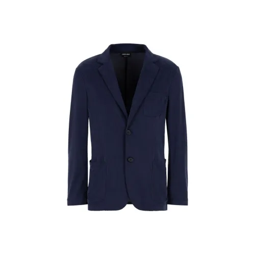 GIORGIO ARMANI SS24 Бизнес Костюм Пальто Мужской Морской Синий