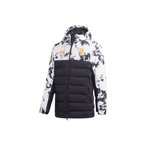 Adidas Черный/Белый Мужской Пуховик