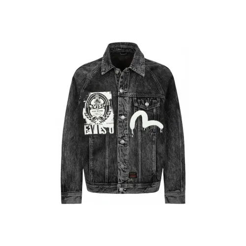 EVISU Черные Мужские Джинсовые Куртки