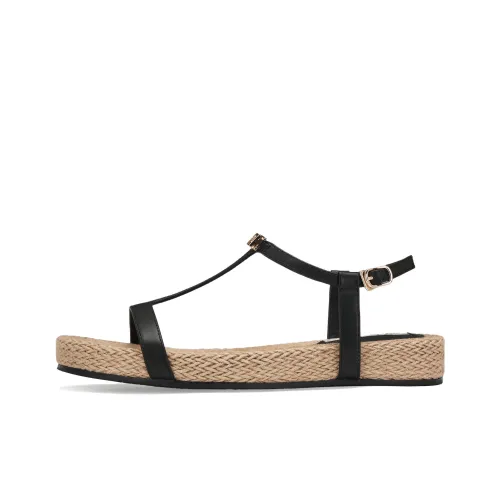 73Hours Slow Island Exploration One Strap Sandals Women's Black